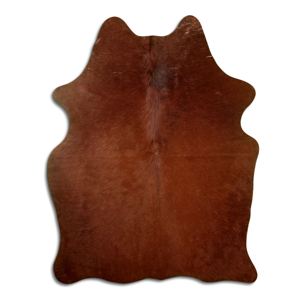 Braunes Kuhfell, ca. 170 × 130 cm, von oben fotografiert: genau das Fell, das Sie erhalten