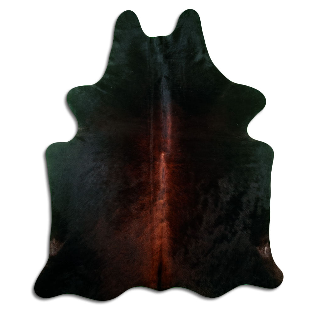 Braunes Kuhfell, ca. 200 × 170 cm, von oben fotografiert: genau das Fell, das Sie erhalten