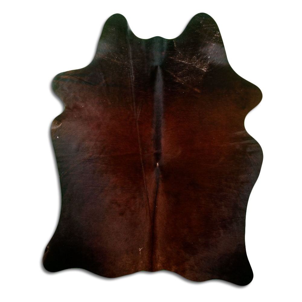 Braunes Kuhfell, ca. 170 × 130 cm, von oben fotografiert: genau das Fell, das Sie erhalten