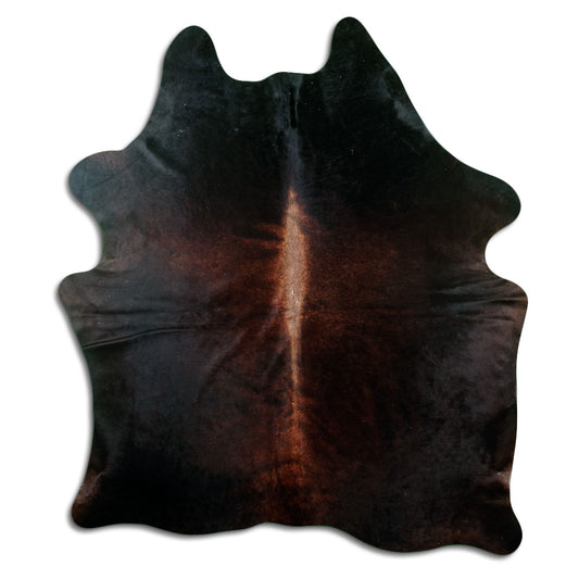 Braunes Kuhfell, ca. 200 × 170 cm, von oben fotografiert: genau das Fell, das Sie erhalten