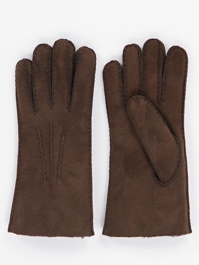 Lammfell-Handschuhe Braun