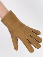 Lammfell-Handschuhe Braun