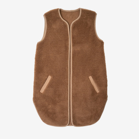 Merino Weste Pearl Dunkelbraun