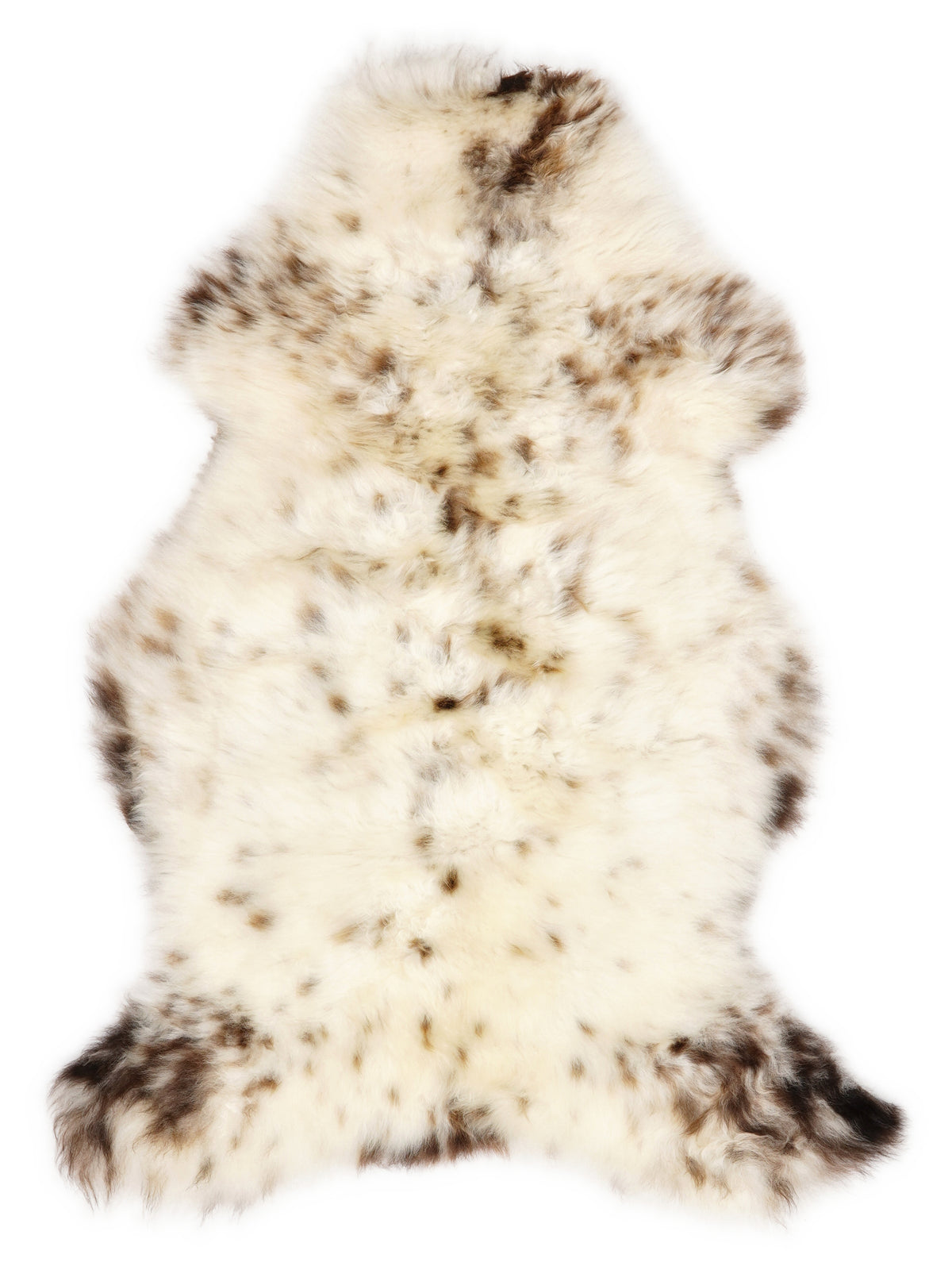 Mehrfarbiges britisches Lammfell, ca. 110 × 65 cm, von oben fotografiert: genau das Fell, das Sie erhalten