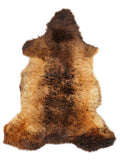 Mehrfarbiges britisches Lammfell, ca. 110 × 60 cm, von oben fotografiert: genau das Fell, das Sie erhalten