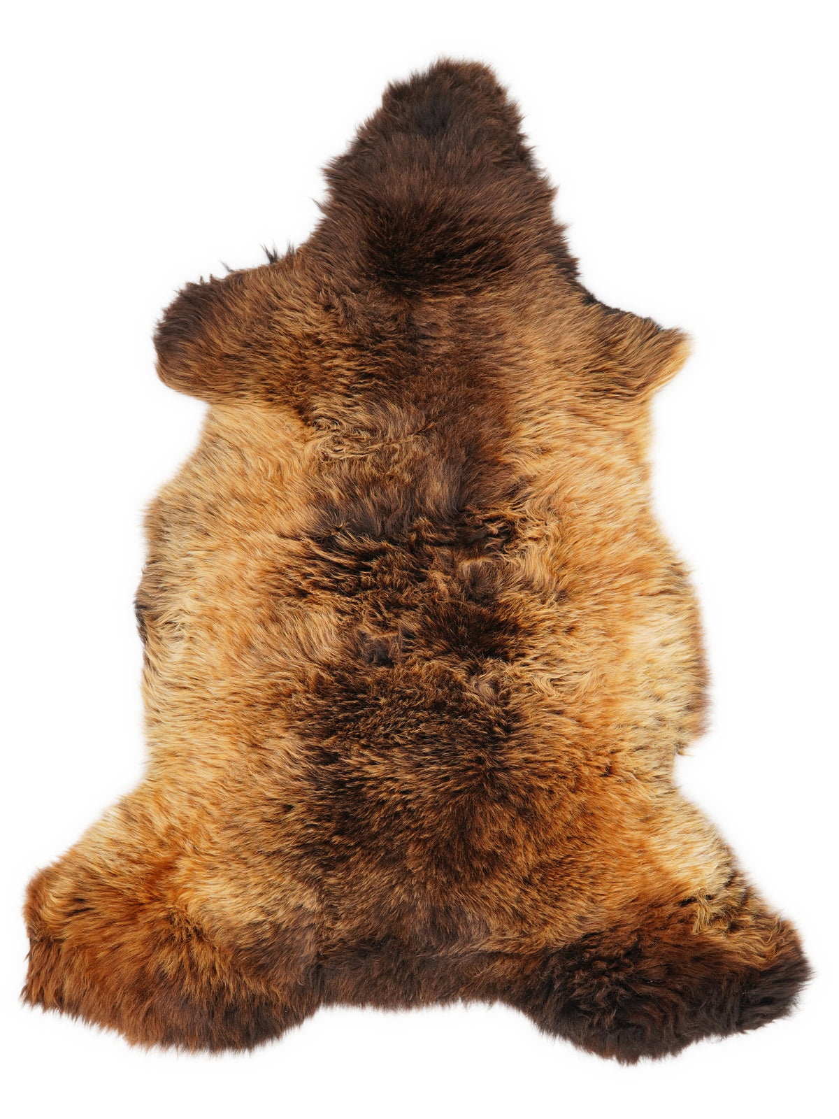 Mehrfarbiges britisches Lammfell, ca. 110 × 60 cm, von oben fotografiert: genau das Fell, das Sie erhalten