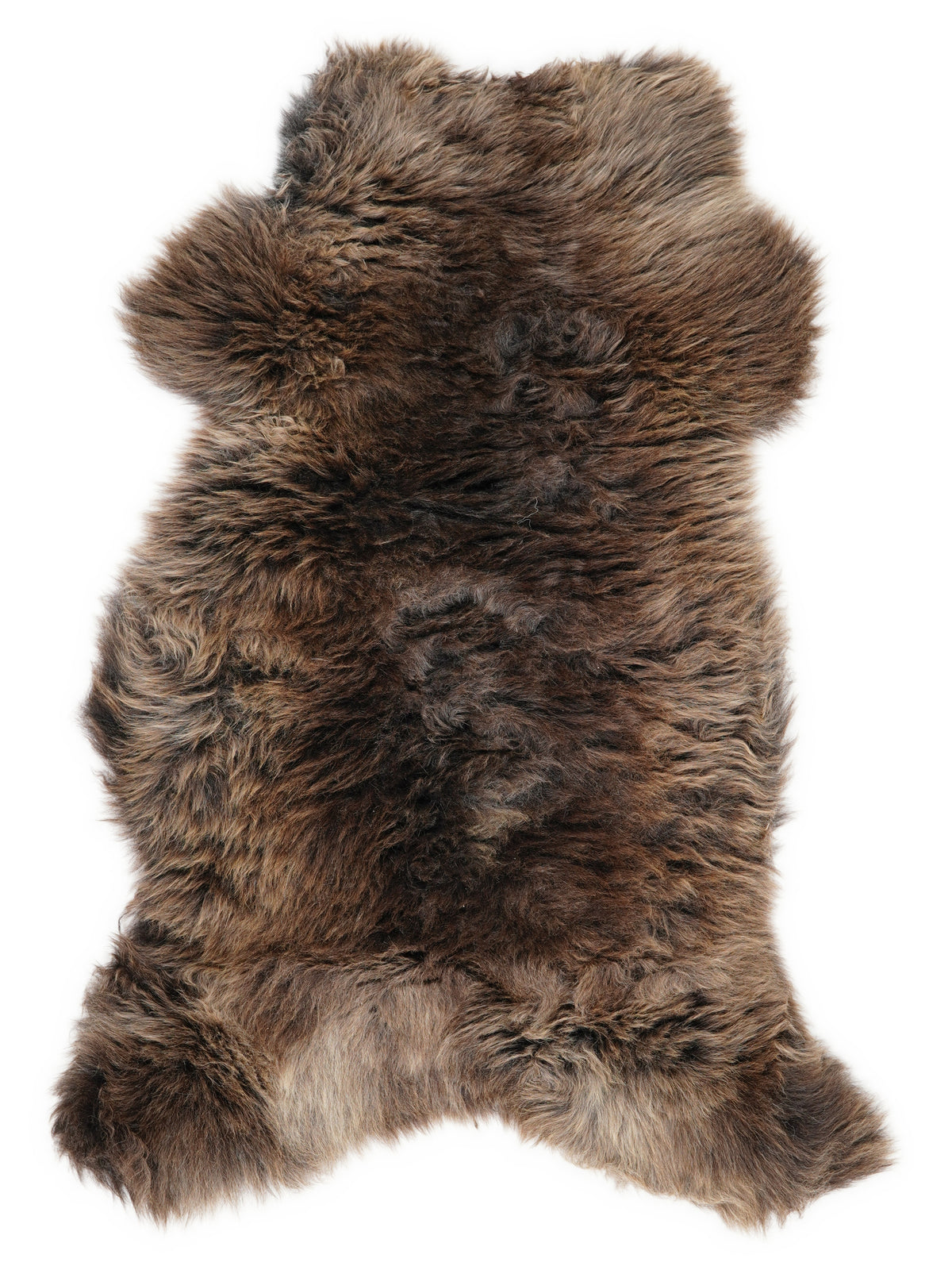Mehrfarbiges britisches Lammfell, ca. 110 × 60 cm, von oben fotografiert: genau das Fell, das Sie erhalten