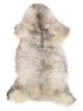 Mehrfarbiges britisches Lammfell, ca. 125 × 60 cm, von oben fotografiert: genau das Fell, das Sie erhalten
