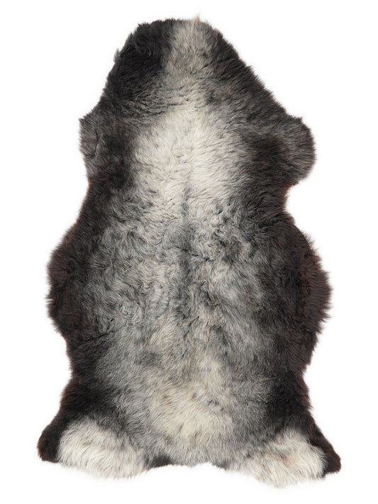 Mehrfarbiges britisches Schaffell, ca. 145 × 80 cm, von oben fotografiert: genau das Fell, das Sie erhalten