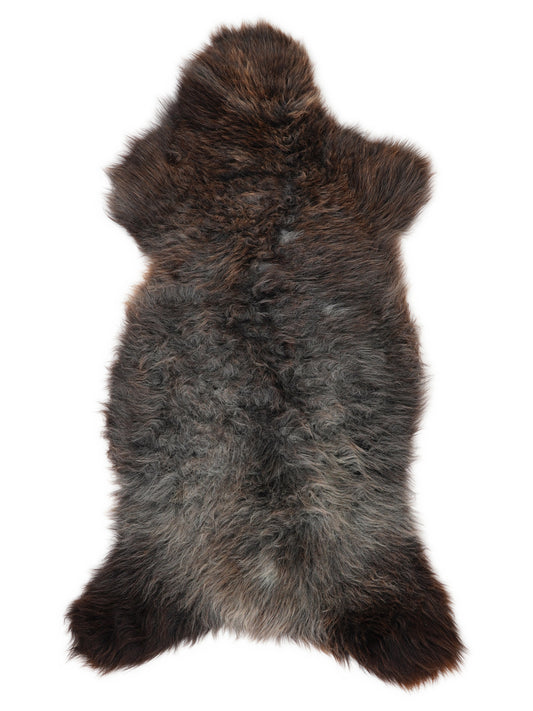 Mehrfarbiges britisches Schaffell, ca. 150 × 70 cm, von oben fotografiert: genau das Fell, das Sie erhalten