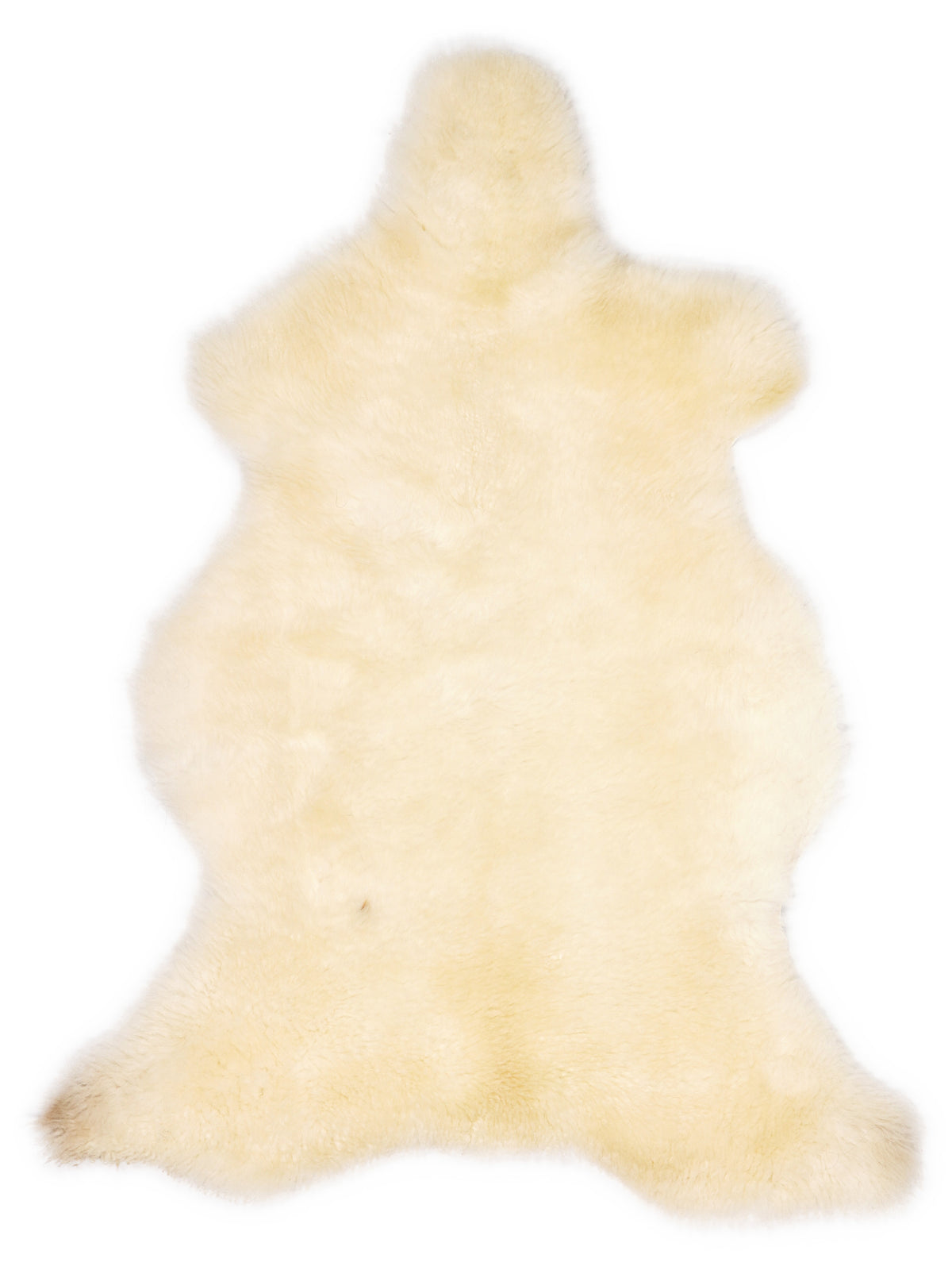 Weißes Lammfell, ca. 115 × 65 cm, von oben fotografiert: genau das Fell, das Sie erhalten
