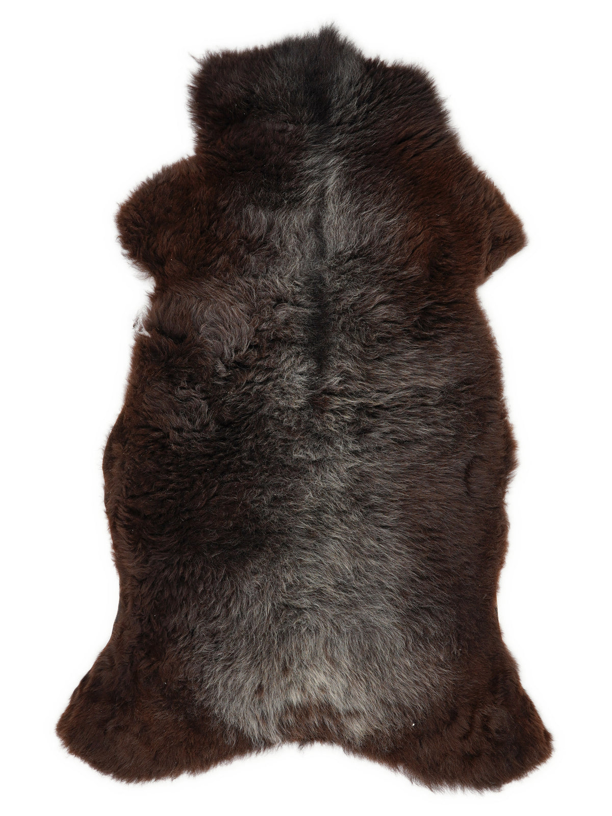 Mehrfarbiges britisches Schaffell, ca. 125 × 65 cm, von oben fotografiert: genau das Fell, das Sie erhalten