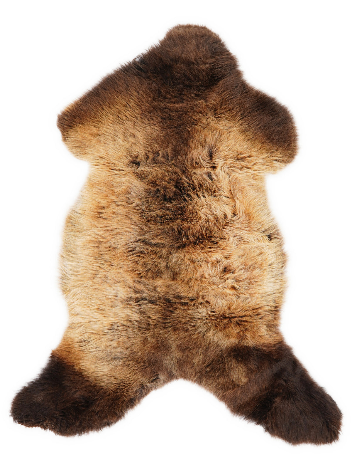 Mehrfarbiges britisches Lammfell, ca. 110 × 55 cm, von oben fotografiert: genau das Fell, das Sie erhalten