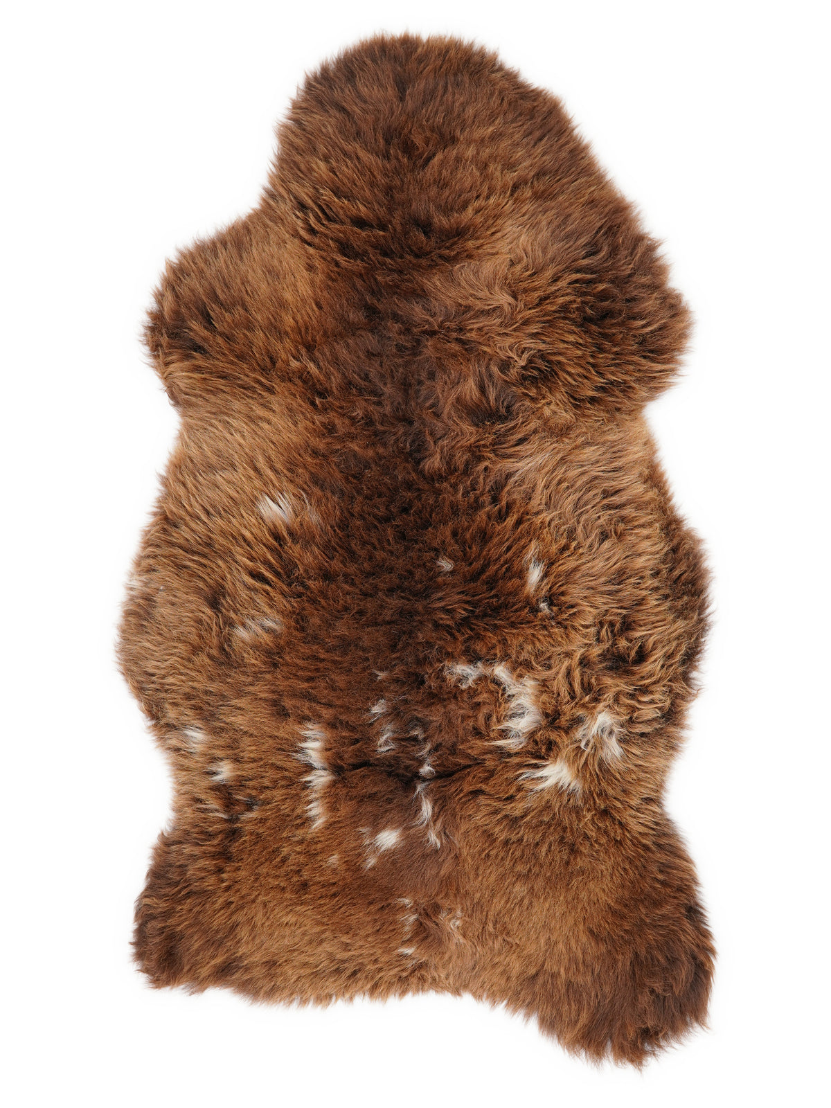 Mehrfarbiges britisches Lammfell, ca. 115 × 65 cm, von oben fotografiert: genau das Fell, das Sie erhalten