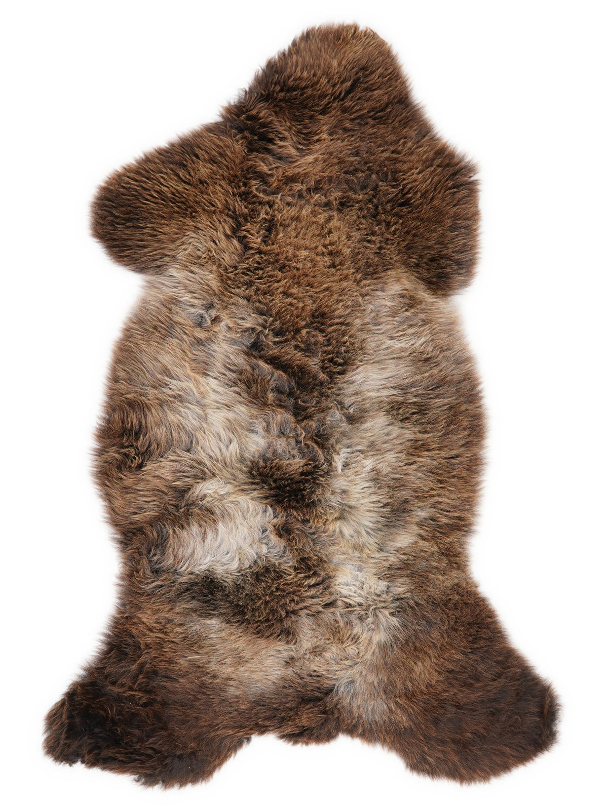 Mehrfarbiges britisches Lammfell, ca. 105 × 50 cm, von oben fotografiert: genau das Fell, das Sie erhalten