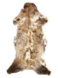 Mehrfarbiges britisches Lammfell, ca. 130 × 55 cm, von oben fotografiert: genau das Fell, das Sie erhalten