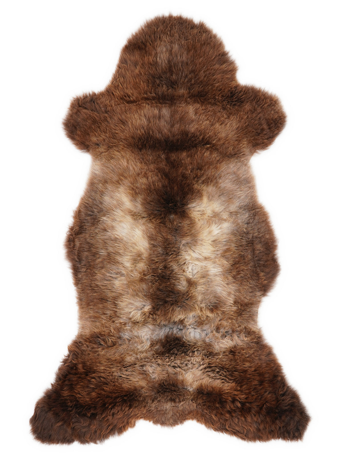 Mehrfarbiges britisches Lammfell, ca. 115 × 50 cm, von oben fotografiert: genau das Fell, das Sie erhalten