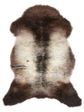 Mehrfarbiges britisches Lammfell, ca. 110 × 65 cm, von oben fotografiert: genau das Fell, das Sie erhalten