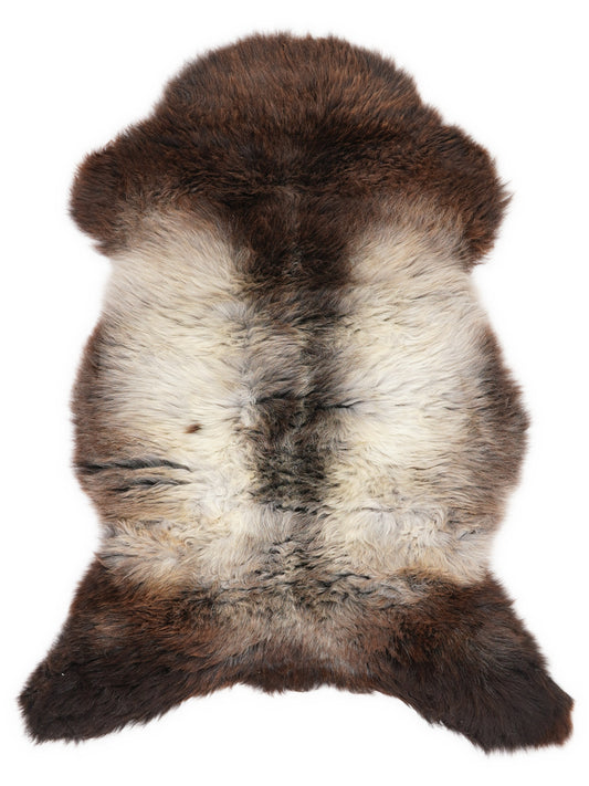 Mehrfarbiges britisches Lammfell, ca. 110 × 65 cm, von oben fotografiert: genau das Fell, das Sie erhalten
