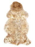 Mehrfarbiges britisches Lammfell, ca. 105 × 55 cm, von oben fotografiert: genau das Fell, das Sie erhalten