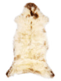 Mehrfarbiges britisches Lammfell, ca. 115 × 50 cm, von oben fotografiert: genau das Fell, das Sie erhalten