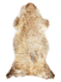 Mehrfarbiges britisches Lammfell, ca. 125 × 60 cm, von oben fotografiert: genau das Fell, das Sie erhalten