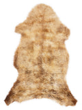 Mehrfarbiges britisches Lammfell, ca. 115 × 60 cm, von oben fotografiert: genau das Fell, das Sie erhalten