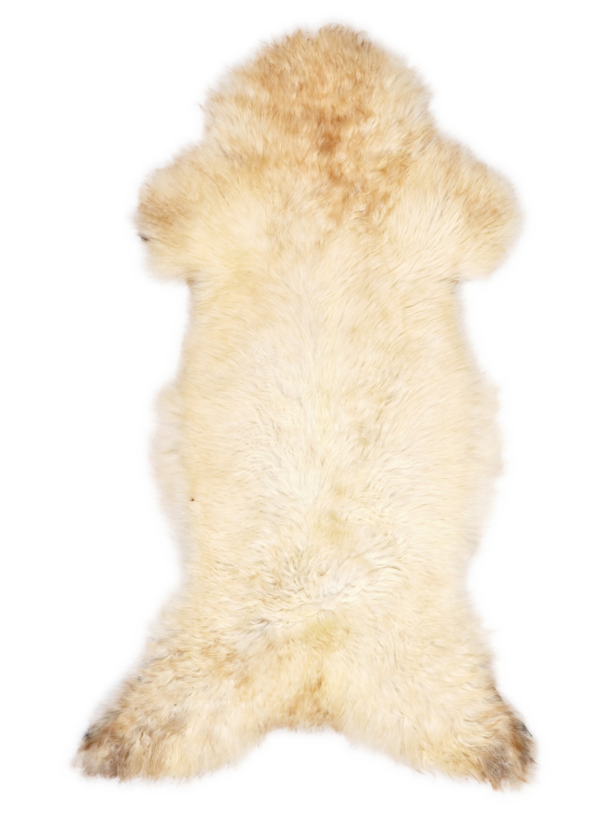 Mehrfarbiges britisches Lammfell, ca. 125 × 55 cm, von oben fotografiert: genau das Fell, das Sie erhalten