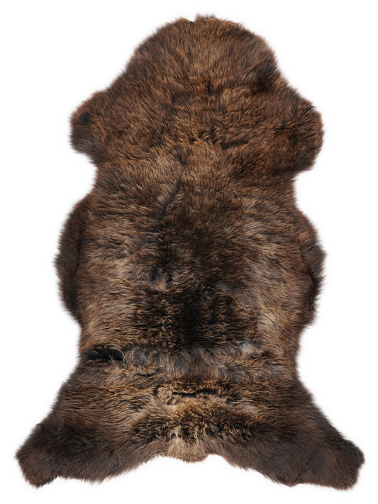 Braunes Lammfell, ca. 110 × 60 cm, von oben fotografiert: genau das Fell, das Sie erhalten