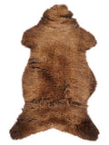 Braunes Lammfell, ca. 115 × 60 cm, von oben fotografiert: genau das Fell, das Sie erhalten