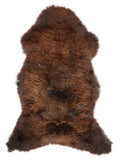 Braunes Lammfell, ca. 115 × 60 cm, von oben fotografiert: genau das Fell, das Sie erhalten