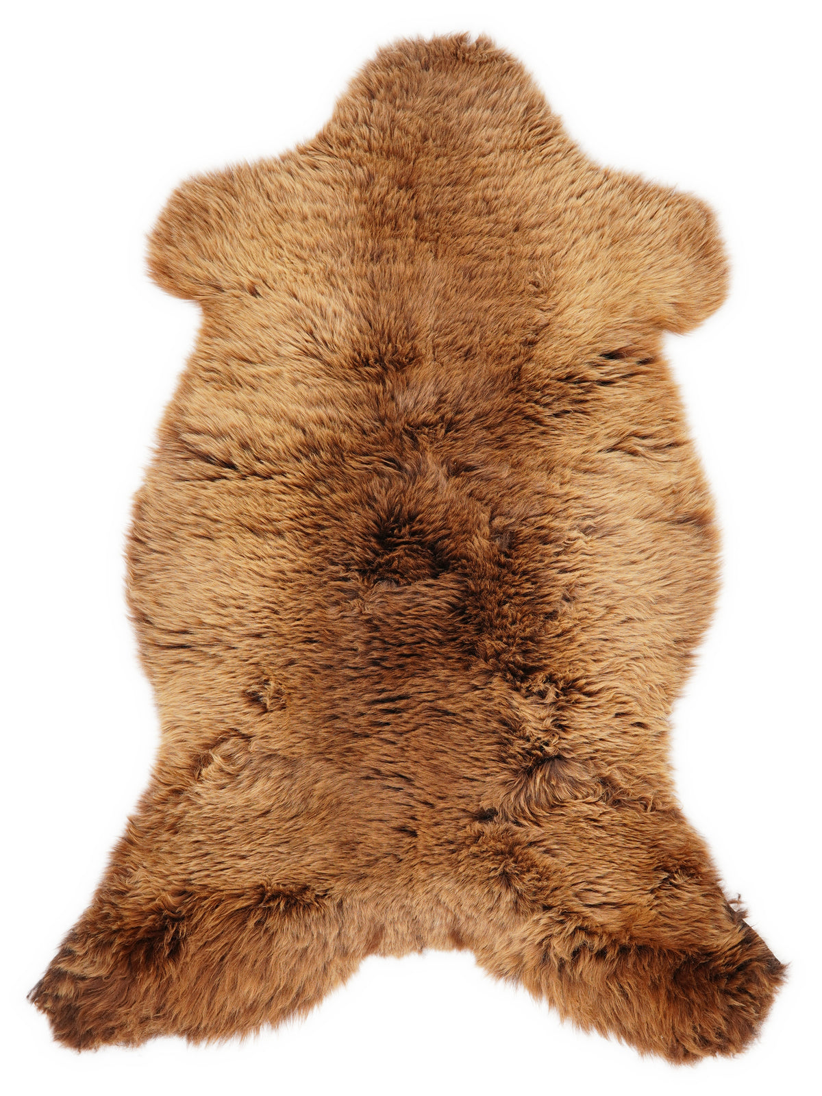 Braunes Lammfell, ca. 120 × 65 cm, von oben fotografiert: genau das Fell, das Sie erhalten