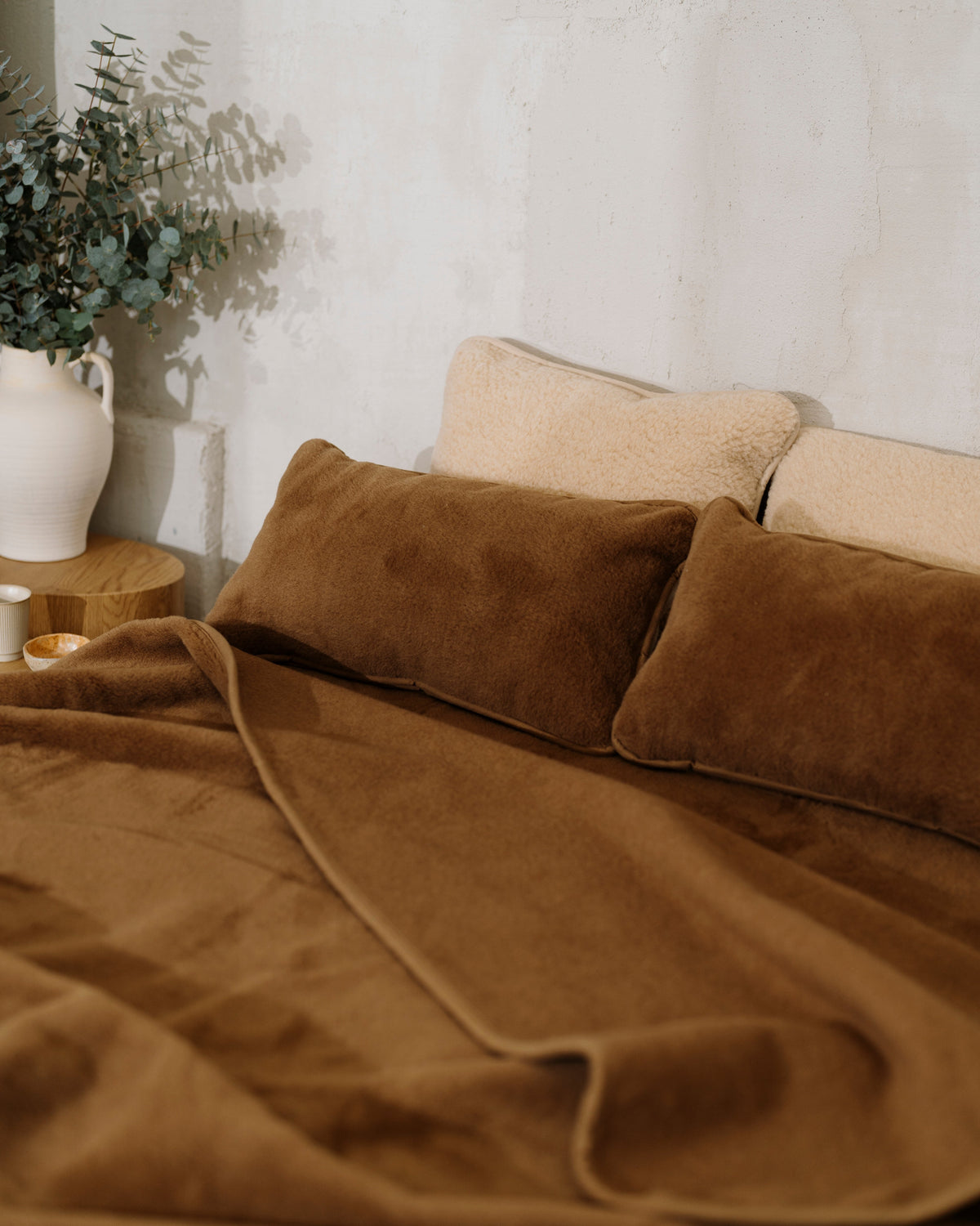 Wolldecke „Chocolate“ aus Kamelhaar & Merinowolle | einlagig