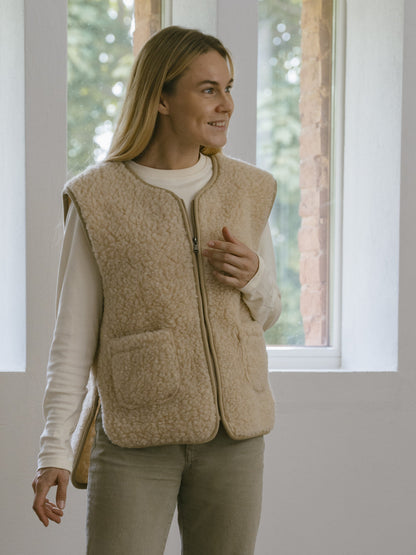 Merino Weste ''Island'' Beige