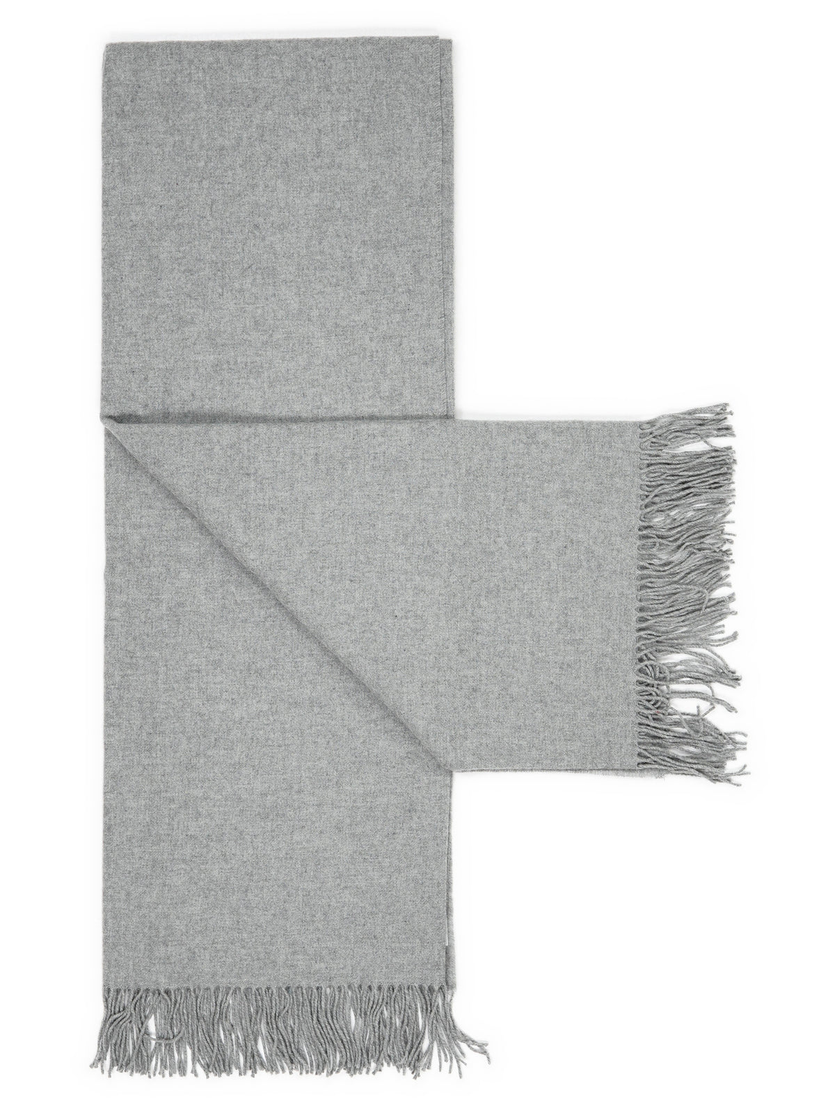 Plaid „Fjord“ in Hellgrau, aufgefaltet