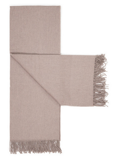 Plaid „Fjord“ in Taupe, aufgefaltet