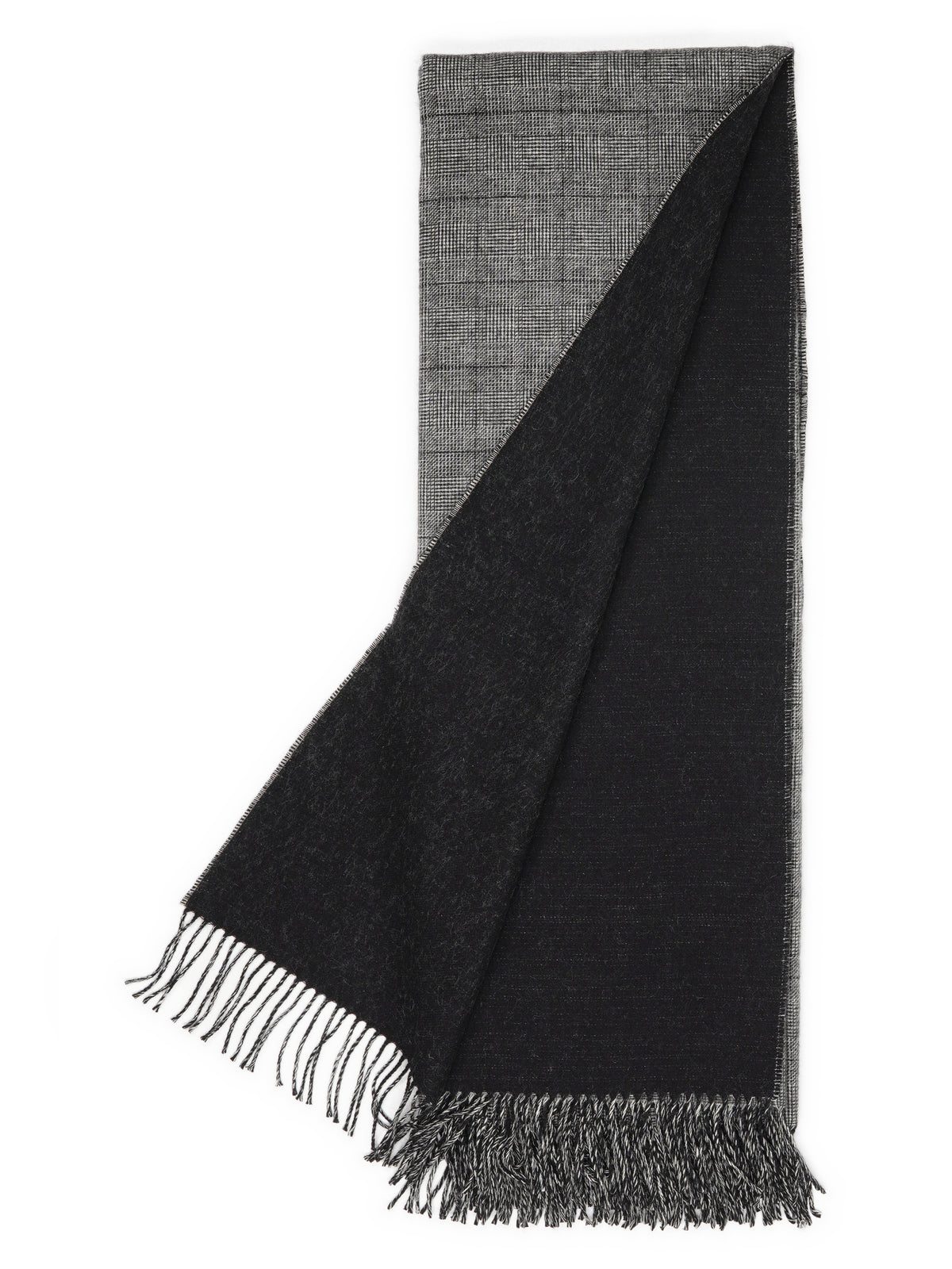 Plaid „Glen“ in Grau: die unifarbene Rückseite