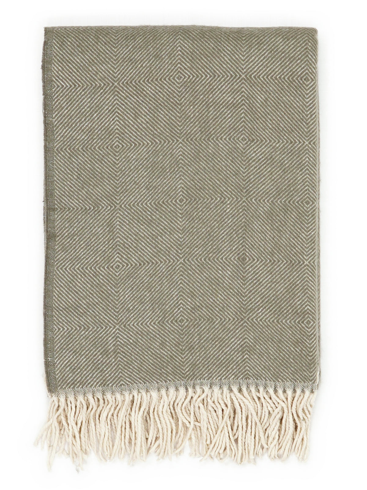 Plaid „Rune“ in Oliv, gefaltet