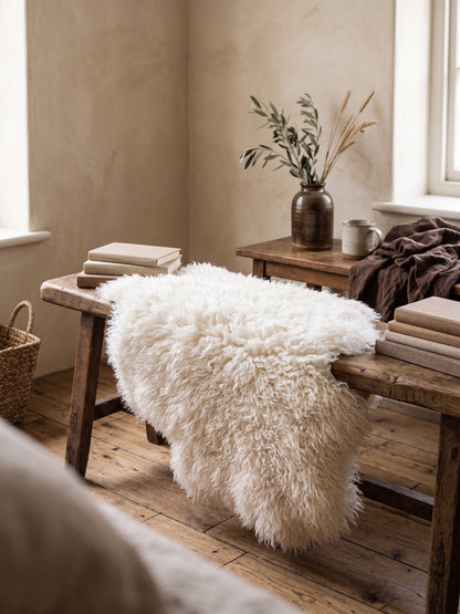Weißes Lockiges Lammfell